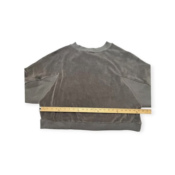 Suzie Kondi Dulia Velour Dolman Top Steel Gray XL NWT Minimalist Lounge - Picture 9 of 10
